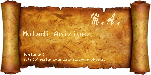 Muladi Aniziusz névjegykártya